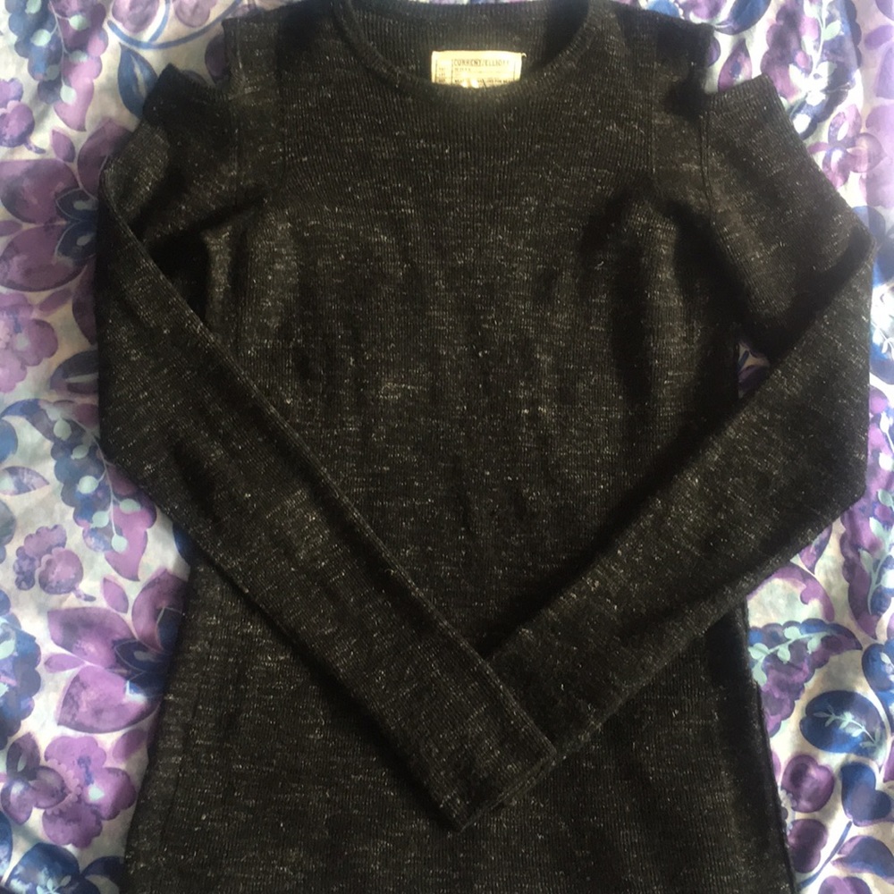 Melange Grey Current/Elliott Cold Shoulder Sweater